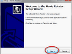 Click next to start installing the movie rotator app