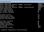 Windows 7  Command Line Interface showing bytes sent and received